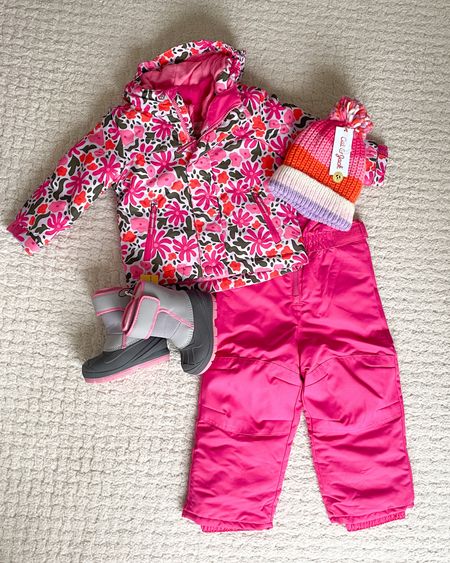 Toddler snow suit, cold weather gear, toddler jacket, toddler snow boots, toddler snow bibs, target find, cat and Jack, toddler beanie, kids snow suit, pink jacket, pink beanie

#LTKSeasonal #LTKfindsunder50 #LTKkids