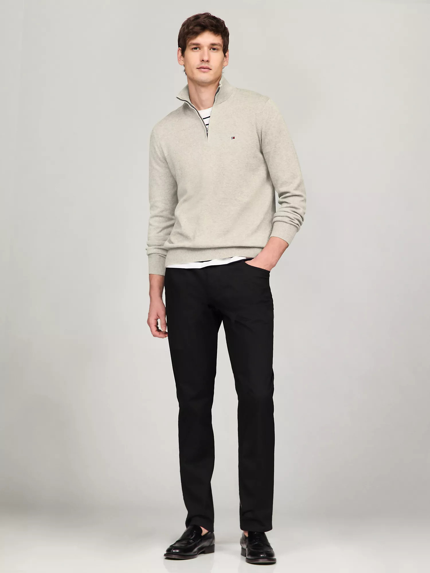 Solid Logo Quarter-Zip Sweater | Tommy Hilfiger | Tommy Hilfiger (US)