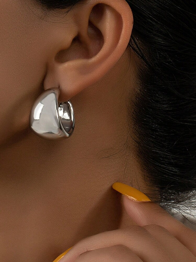 1 Pair Minimalist Geometric Water Drop Earrings, Versatile New Design Earrings For Women, Elegant... | SHEIN