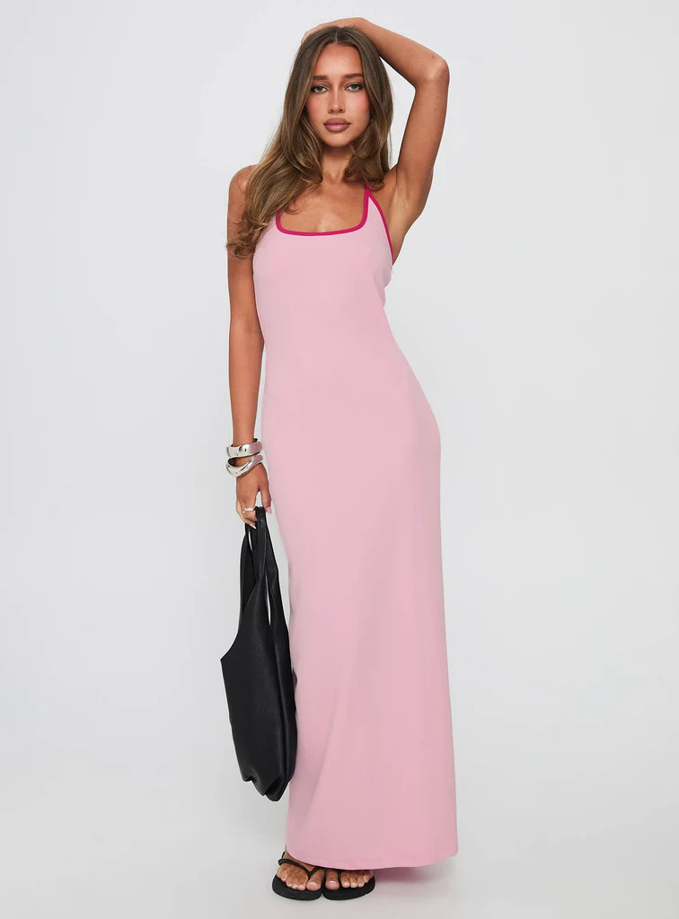 Teisha Halter Maxi Dress Pink | Princess Polly US