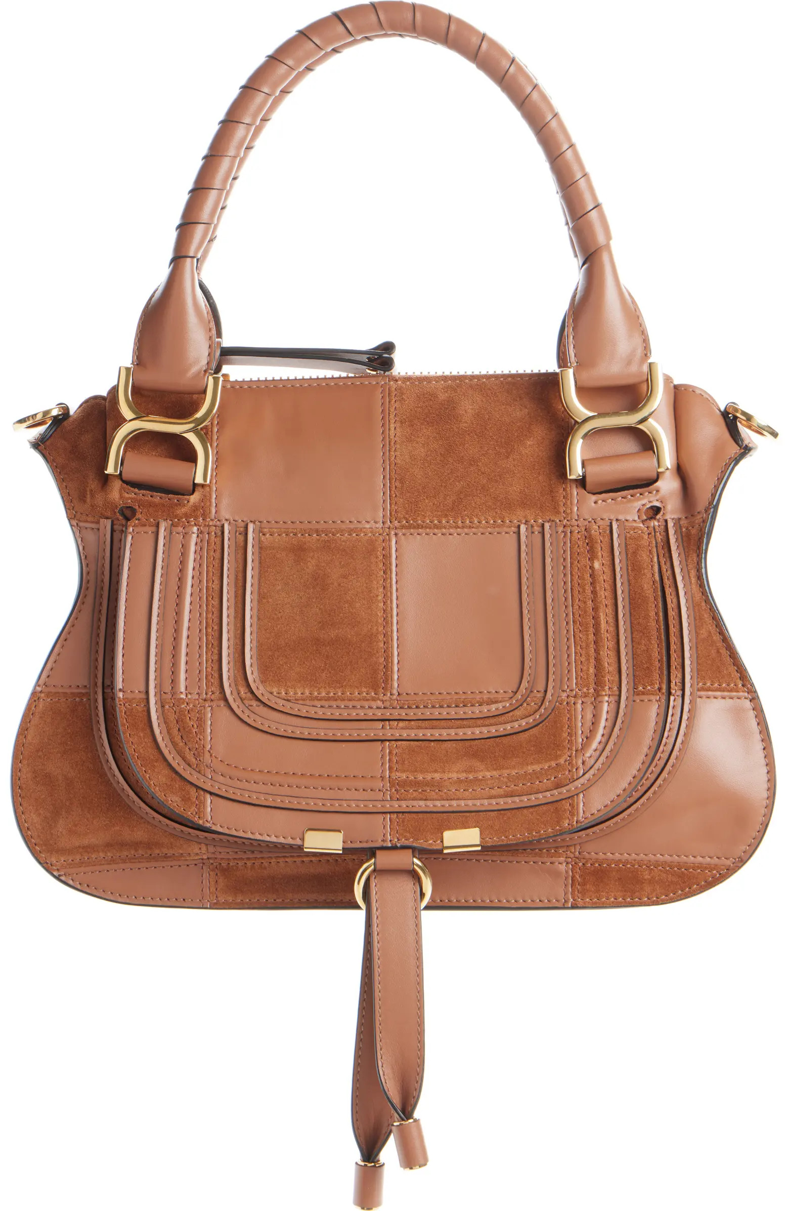 Marcie Leather & Suede Patchwork Satchel | Nordstrom