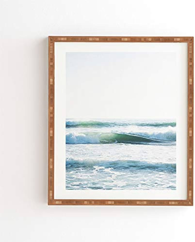 Deny Designs Bree Madden Bamboo Framed Wall Art, 14 in x 16.5 in, Ride Waves | Amazon (US)