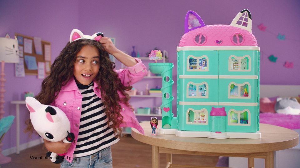Gabby's Dollhouse, Purrfect Dollhouse 2-Foot Tall Playset with Sounds, 15 Pieces - Walmart.com | Walmart (US)