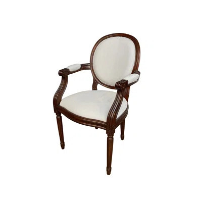 Louis Xvi Cotton King Louis Back Arm Chair in White | Wayfair North America