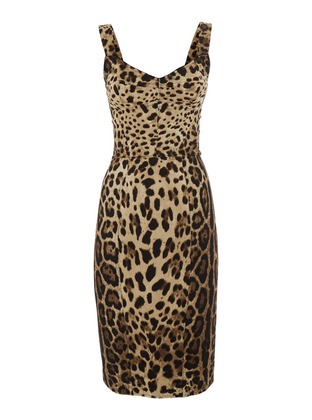 Dolce & Gabbana Leopard-Print Stretch Silk Blend Midi Dress — Brown | Italist Inc.
