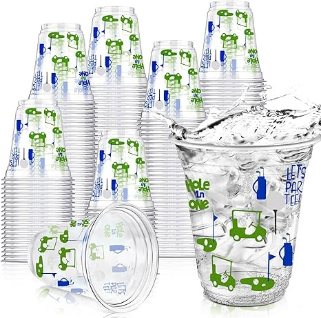 Qinyoung 50 Pcs Masters Golf Ball Party Supplies Bulk Clear Plastic Cups 12oz Disposable Let's Pa... | Amazon (US)