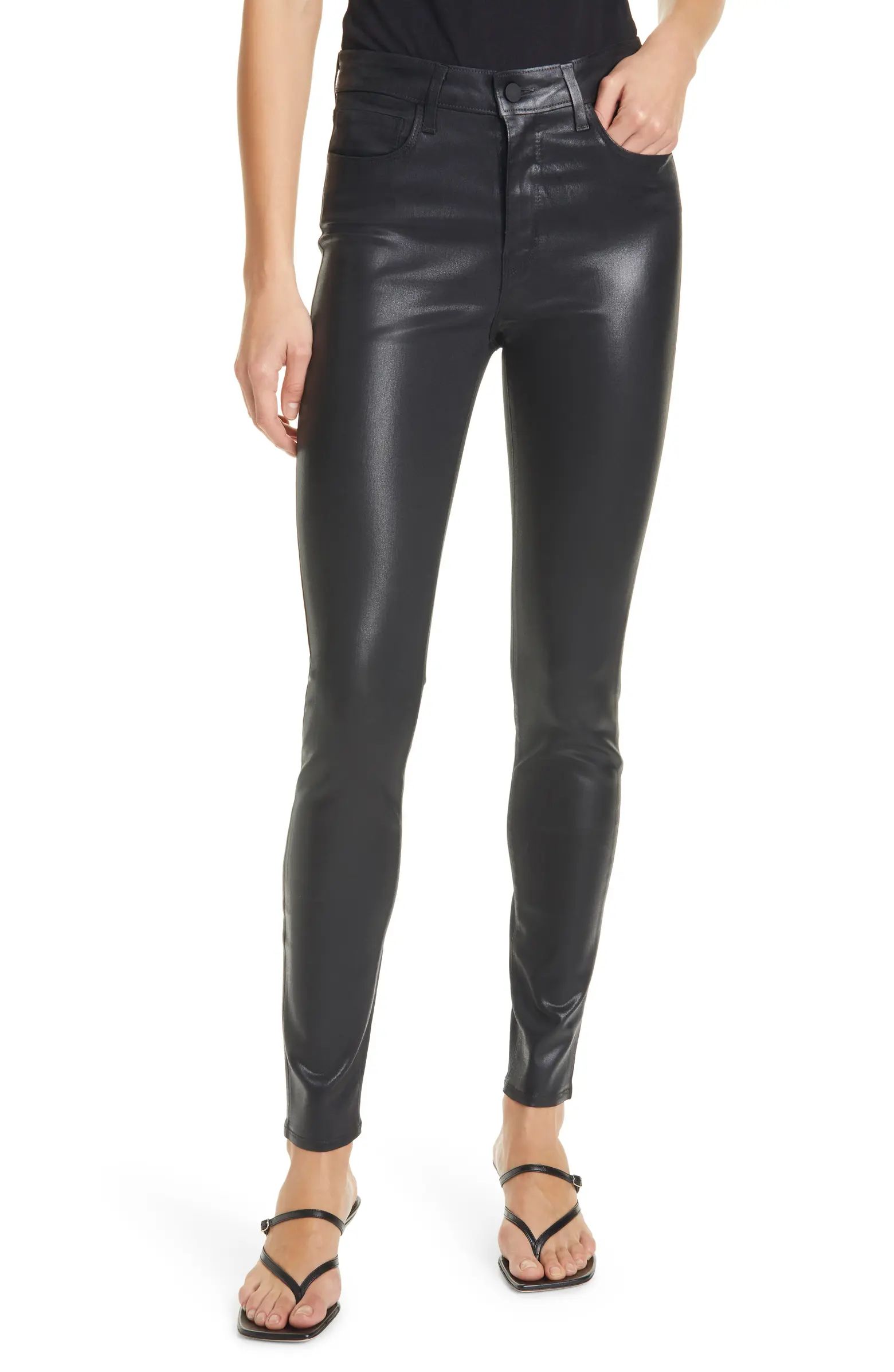 L'AGENCE Marguerite Coated High Waist Skinny Jeans | Nordstrom | Nordstrom