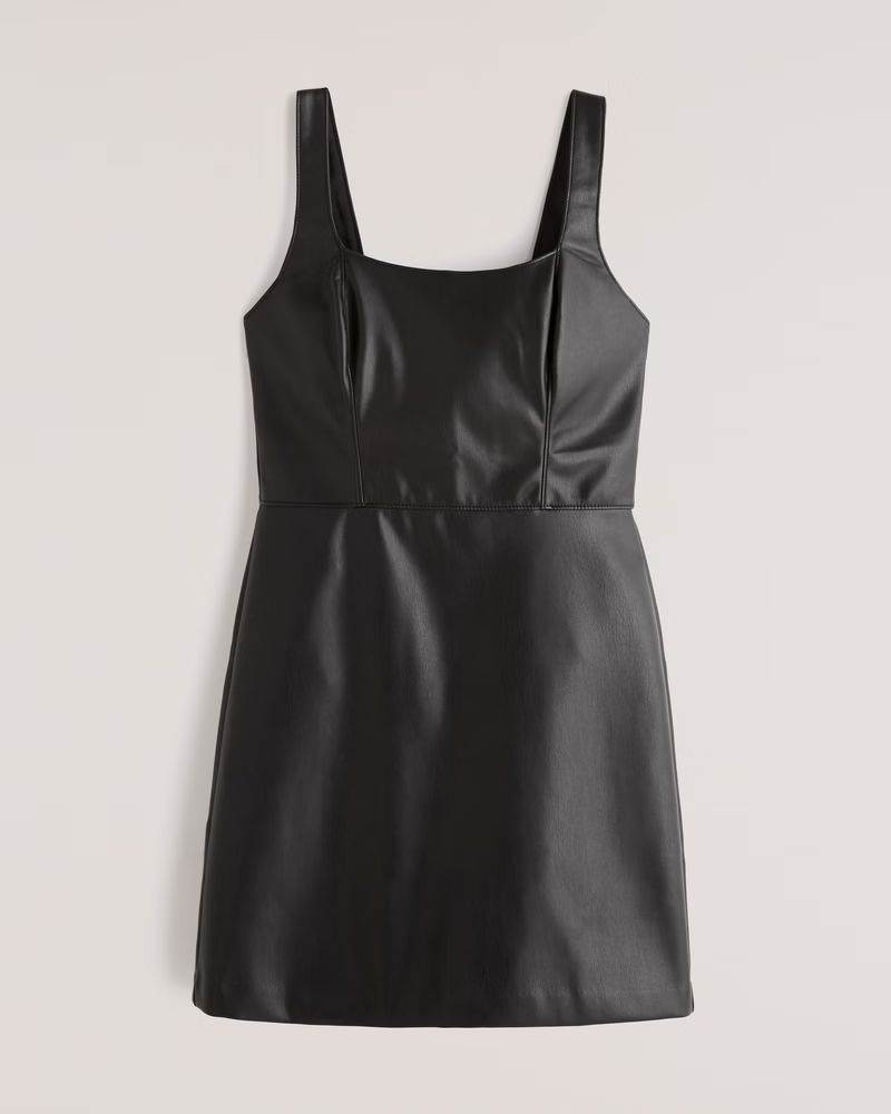 Women's 90s Faux Leather Pinafore Dress | Women's Fall Outfitting | Abercrombie.com | Abercrombie & Fitch (US)