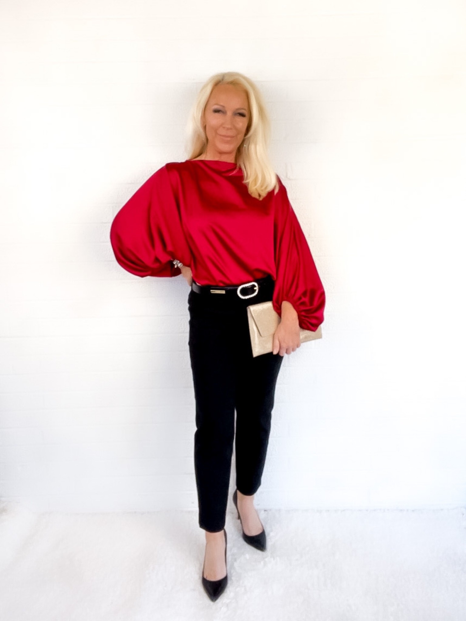 Holiday Outfit for Midlife Women!
- Red Sating Dolman Sweater
- Black Trousers
- Similar Sparkle Clutch

#LTKSeasonal #LTKunder50 #LTKHoliday