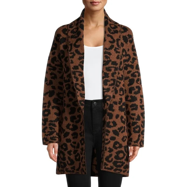 Time and Tru Women's Shawl Collar Cardigan Sweater | Walmart (US)