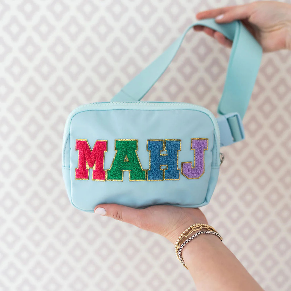 Tile & Travel Belt Bag:  Light Blue MAHJ | Mini Mahjer