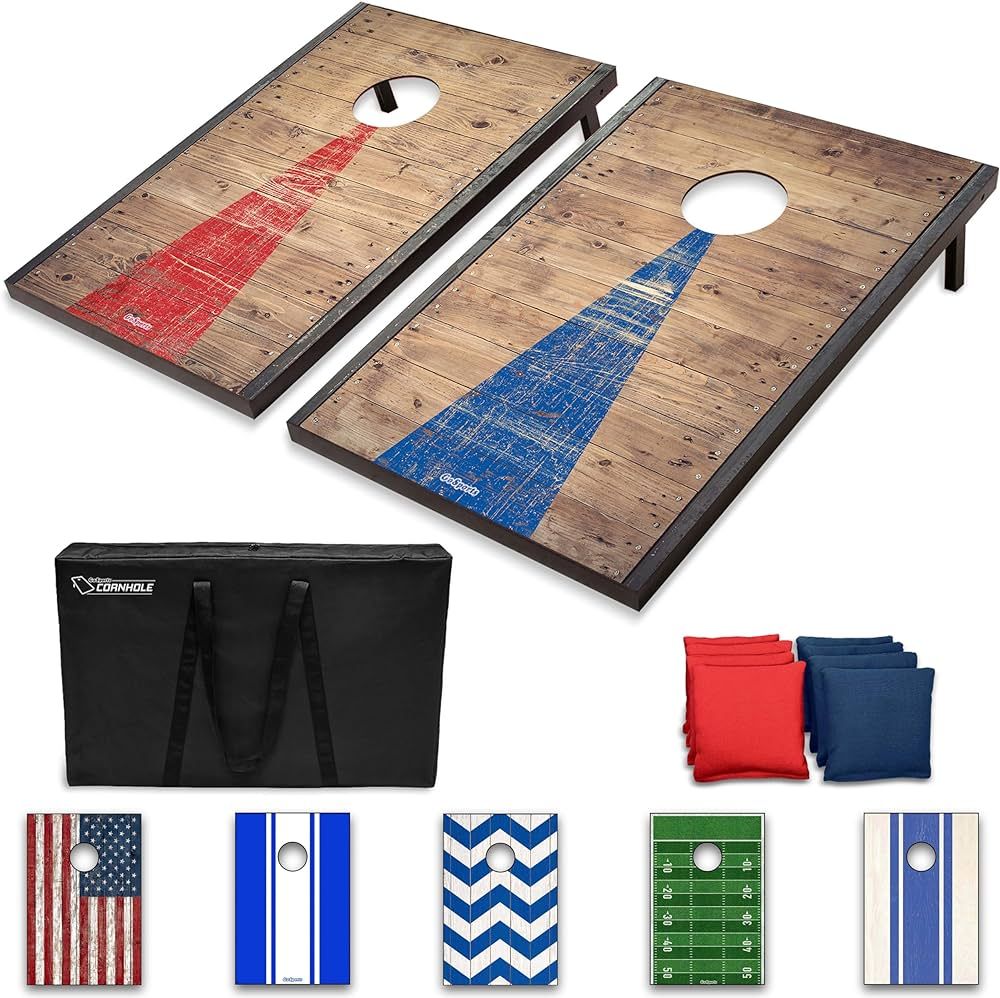 GoSports Classic Cornhole Set – Includes 8 Bean Bags, Travel Case and Game Rules (Choice of Sty... | Amazon (US)