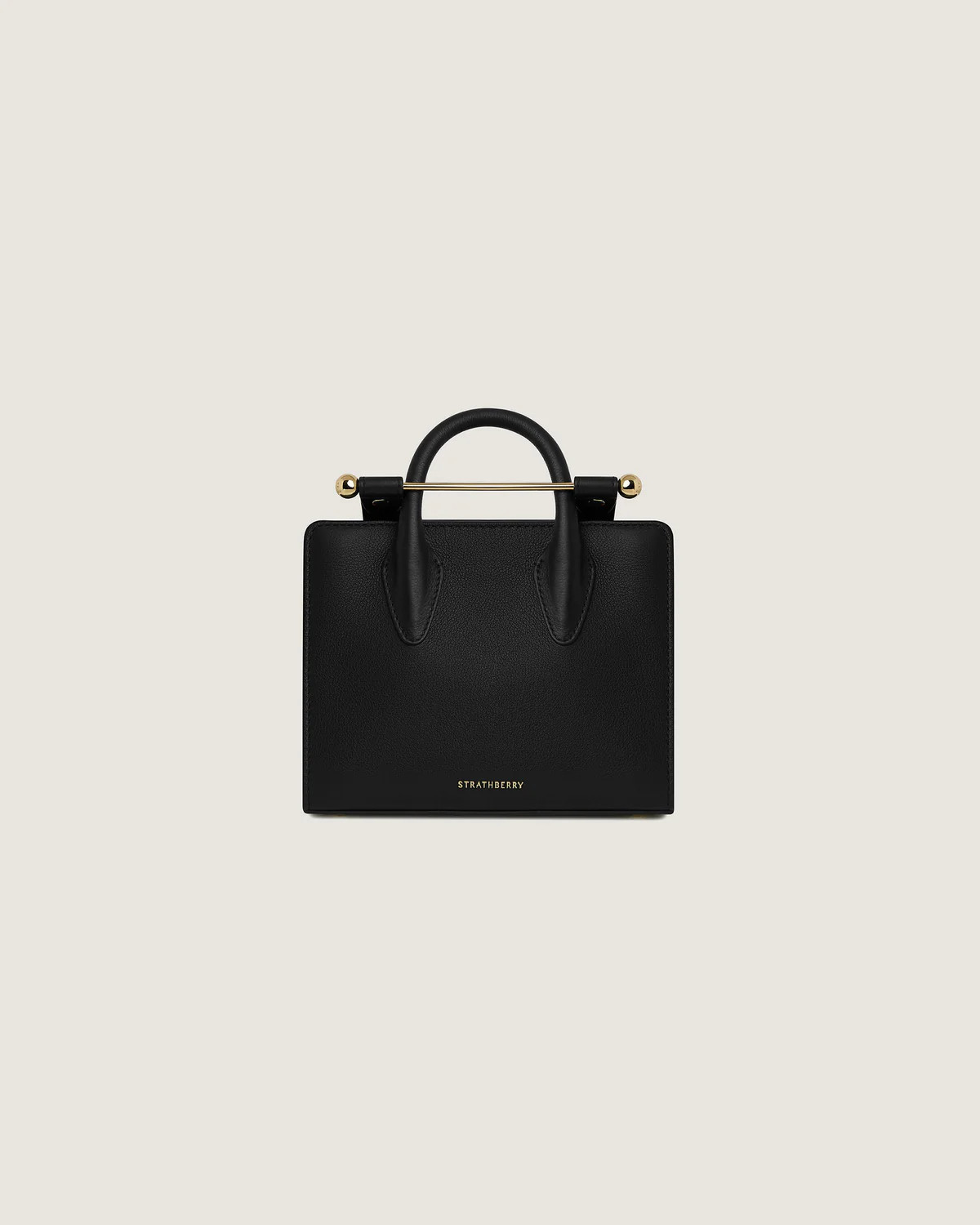 Strathberry - Nano Tote - Top Handle Leather Mini Tote Bag - Black | Strathberry