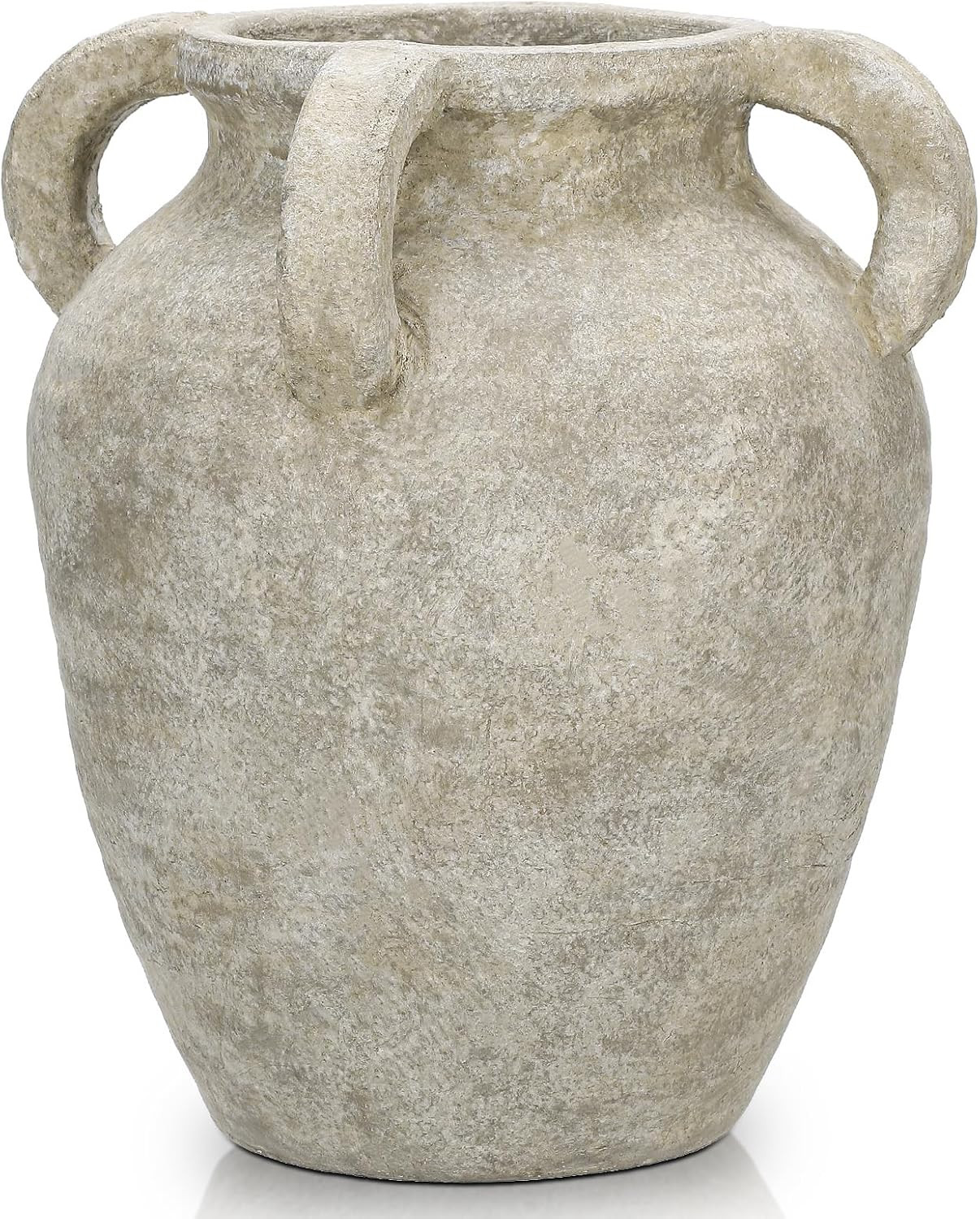 Handmade Flower Vase, 9.8" Tall Terracotta Vase, Vintage Ceramic vase, Rustic Green Antique Decor... | Amazon (US)