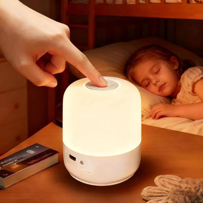 Portable Baby Night Light, 3 Colors Egg Light for Nursery, Mini Bedside Table Lamp for Kids Adults, Touch Control & Eye Caring & Rechargeable Dimmable LED Lamp for Nursing, Boy, Girl, Toddler | Amazon (US)