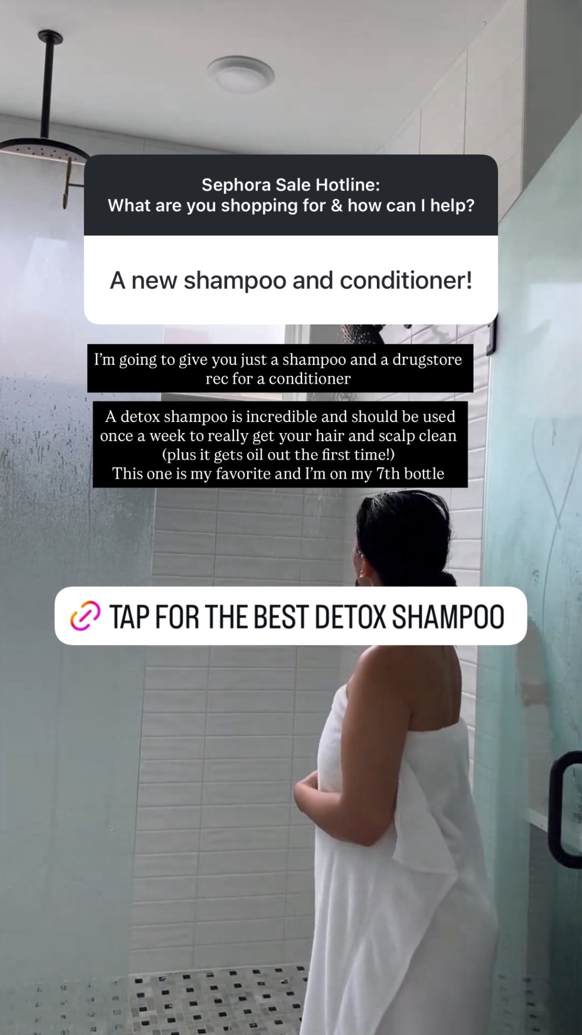 I’m going to give you just a shampoo and a drugstore rec for a conditioner

 A detox shampoo is incredible and should be used once a week to really get your hair and scalp clean (plus it gets oil out the first time!) 
This one is my favorite and I’m on my 7th bottle