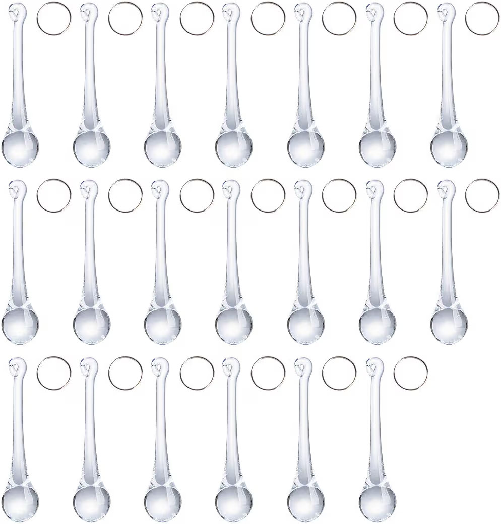 LONGWIN 20pcs 3inch Crystal Teardrop Chandelier Pendant Parts Wedding Party Christmas Tree Decora... | Amazon (US)