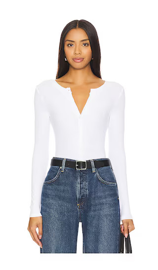 Silk Rib Fitted Long Sleeve Cardigan in White | Revolve Clothing (Global)