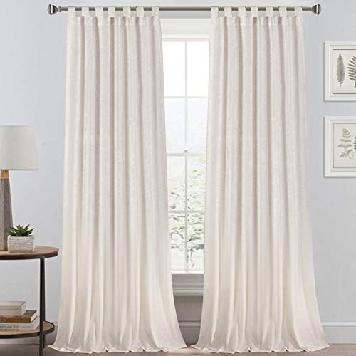 Light Reducing Natural Linen Curtains for Living Room/Bedroom Privacy Assured Semi Sheer Textured... | Amazon (US)