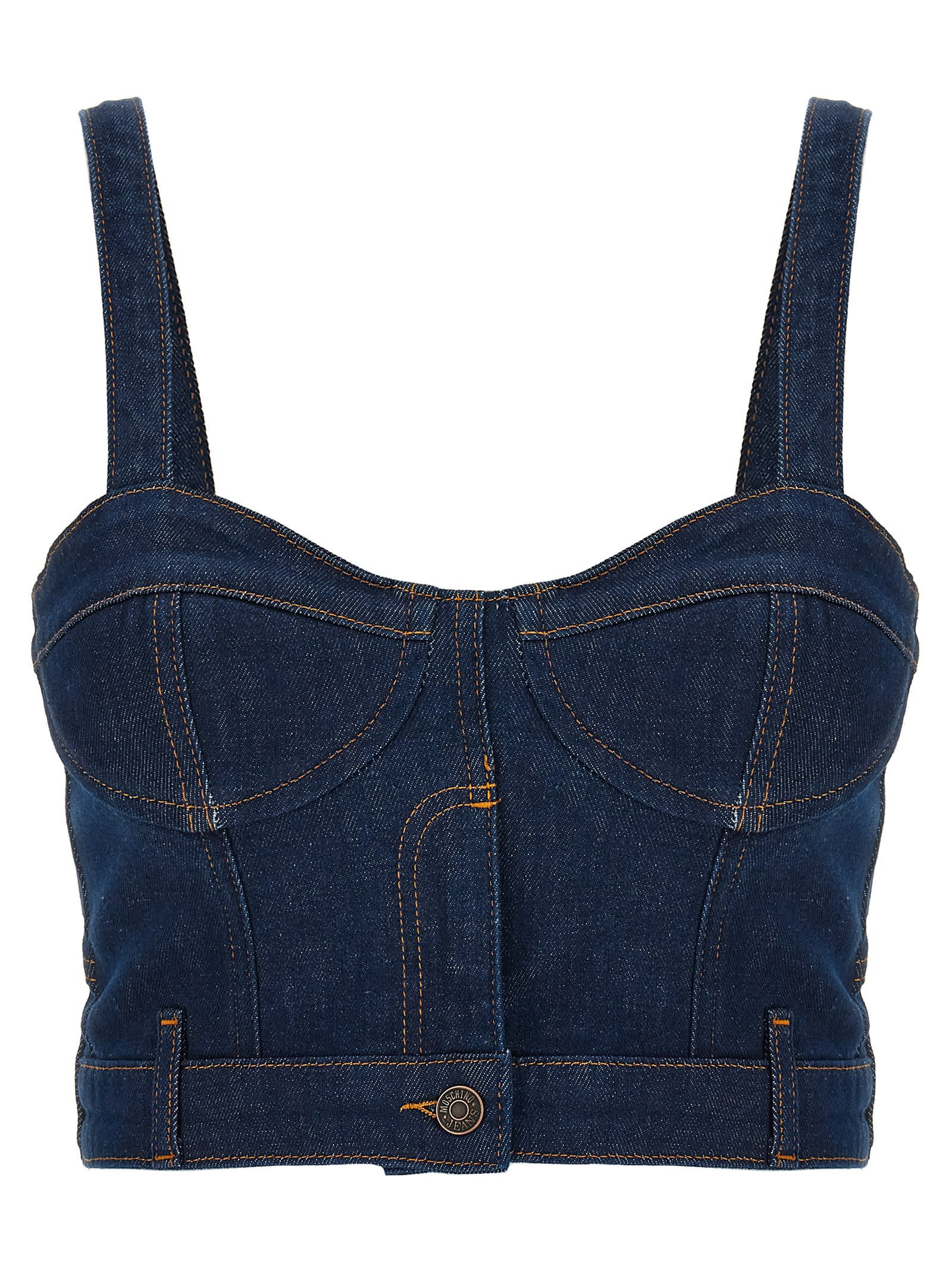 M05CH1N0 Jeans Denim Corset Top | Italist.com US
