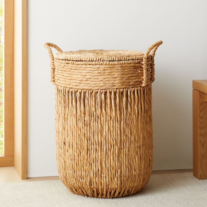 Vertical Lines Seagrass Baskets | West Elm (US)
