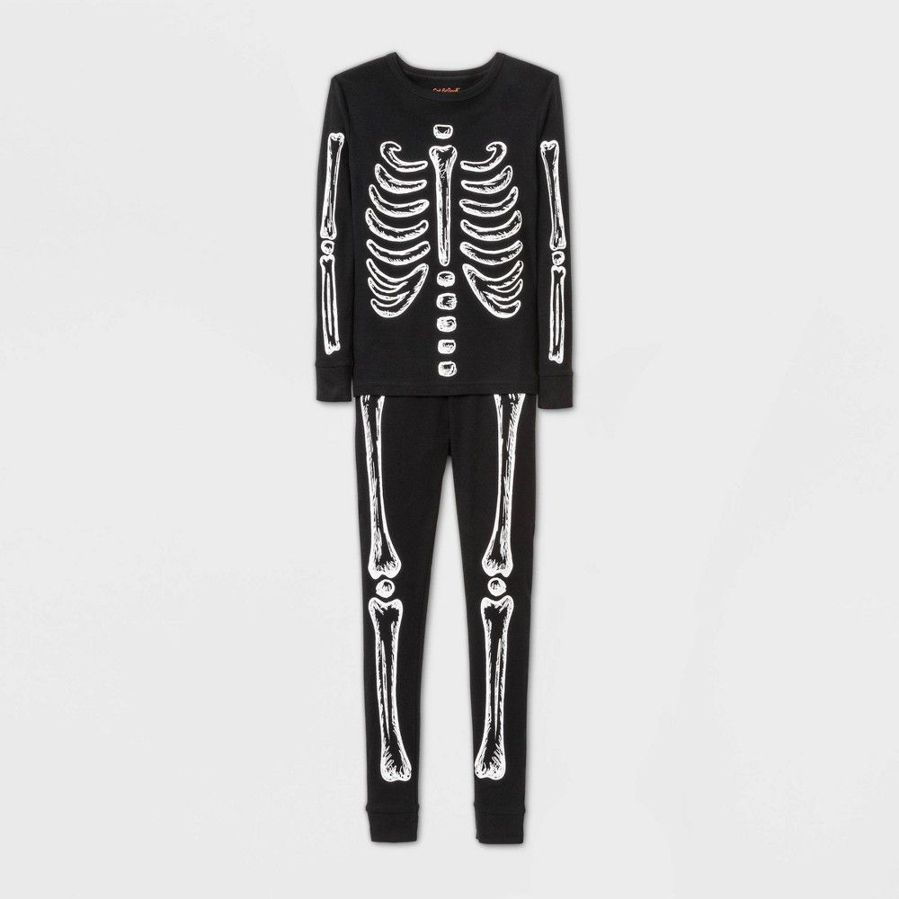 Boys' 2pc Skeleton Glow In The Dark Tight Fit Pajama Set - Cat & Jack Black 8 | Target