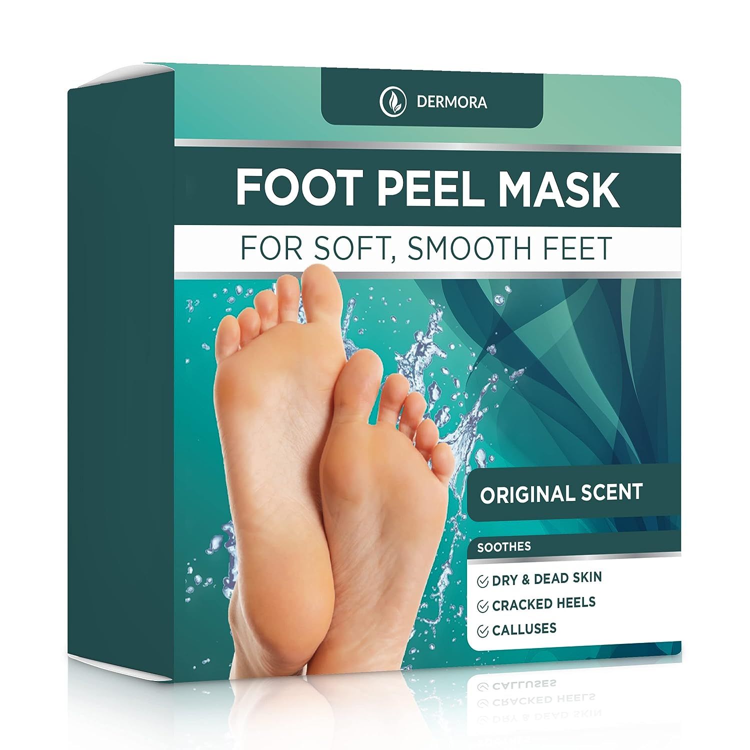 Dermora Foot Peel Mask - 2 Pack of Regular Skin Exfoliating Foot Masks for Dry, Cracked Feet, Cal... | Amazon (US)