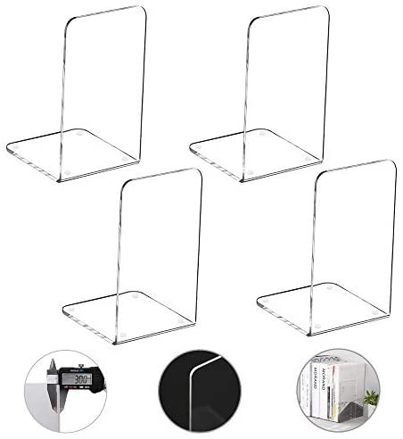 MerryNine Plastic Acrylic Bookends Pair Organizer Bookshelf Decor Decorative Bedroom Library Offi... | Amazon (US)