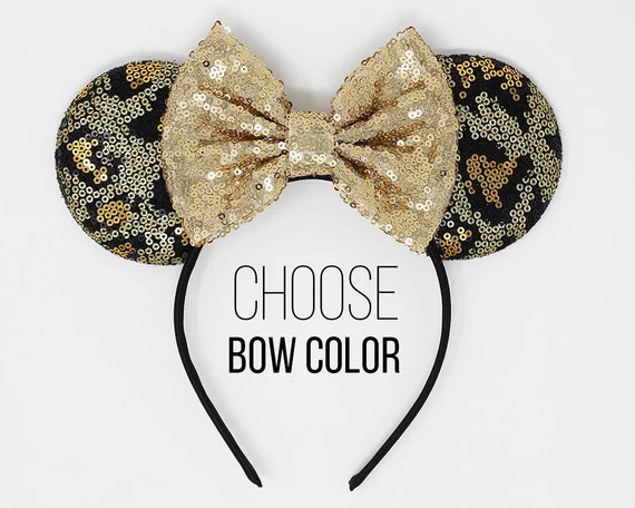 Cheetah Print Mouse Ears  Sequin Cheetah Mouse Ears  Leopard | Etsy | Etsy (US)