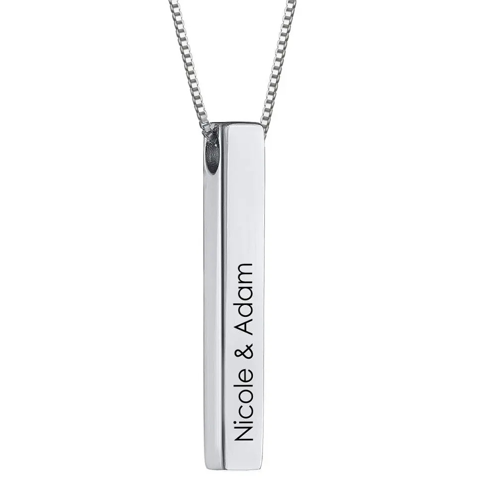 Totem 3D Bar Necklace in Sterling Silver | MYKA