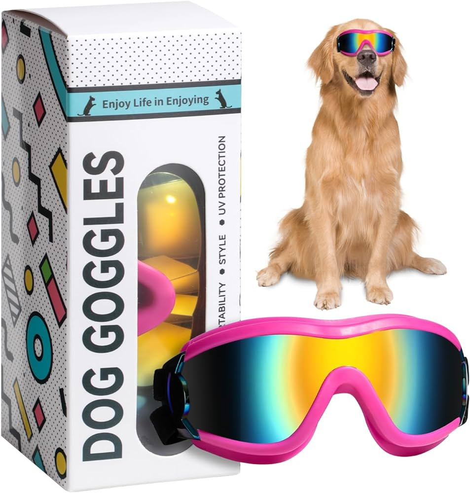 Dog Sunglasses Goggles, UV Wind Dust Fog Protection Pet Glasses Eye Wear Protection with Adjustab... | Amazon (US)