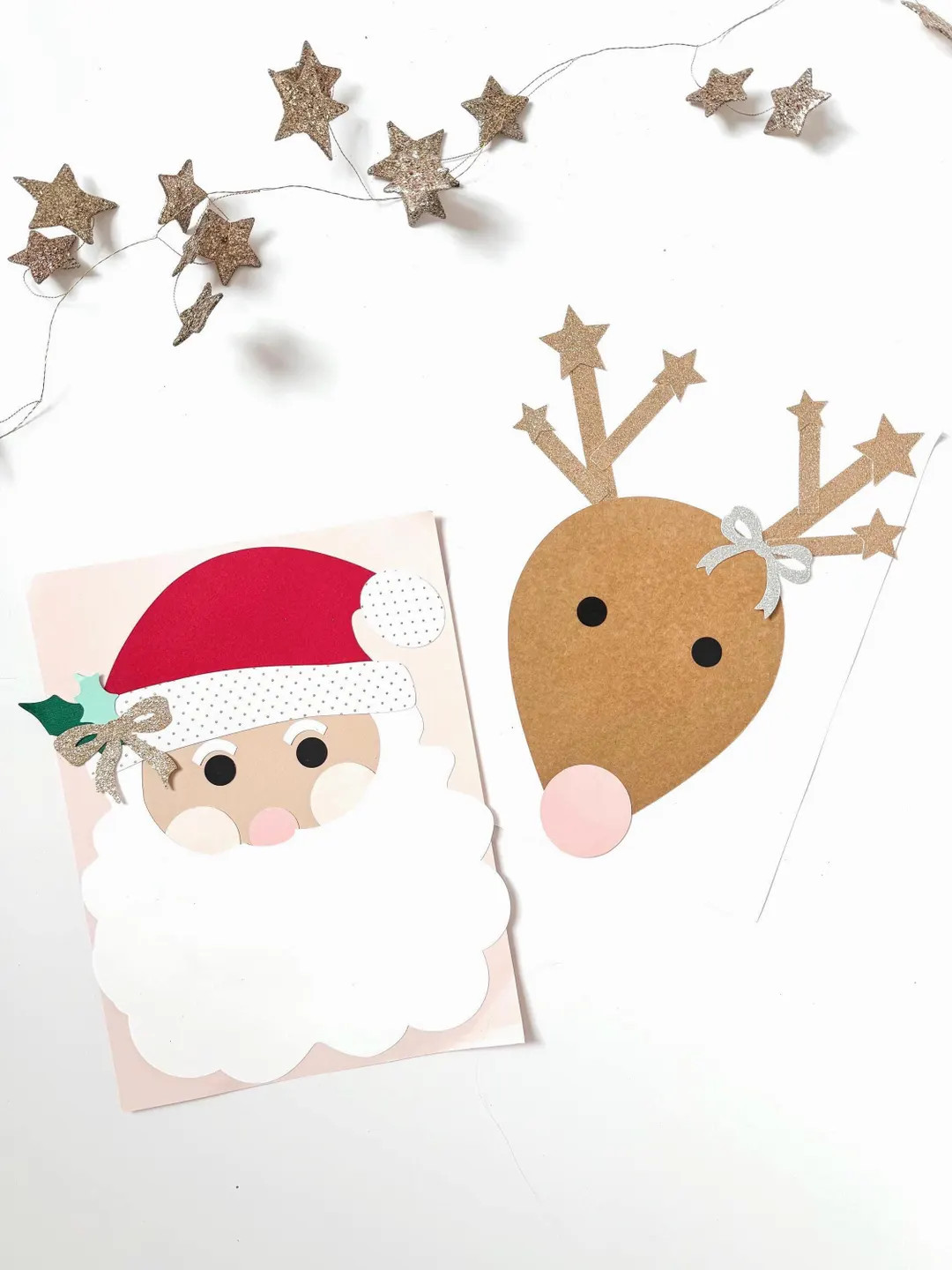 Santa + Rudolph || Kids Christmas Craft Kit - Etsy | Etsy (US)