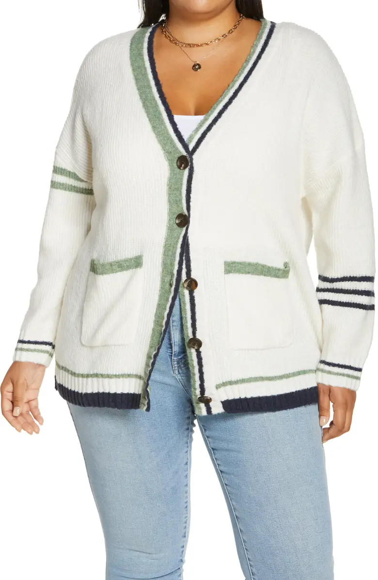 Tipped Varsity Cardigan | Nordstrom