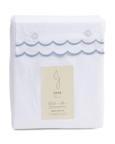 Cotton Scalloped Sheet Set | TJ Maxx