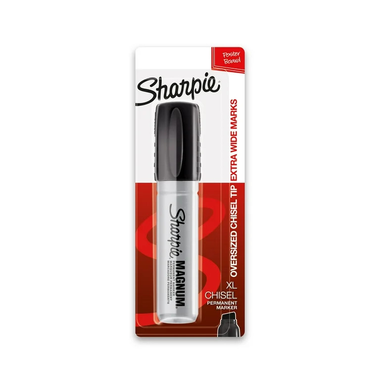 Sharpie Magnum Permanent Marker, Oversized Chisel Tip, Black, 1 Count | Walmart (US)