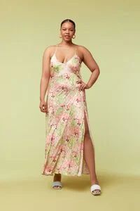 Plus Size Satin Floral Maxi Dress | Forever 21 (US)