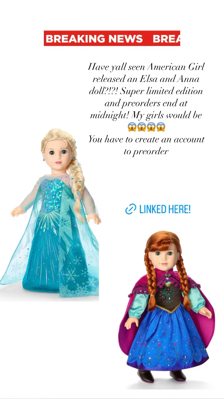 american girl limited edition frozen dolls! 
