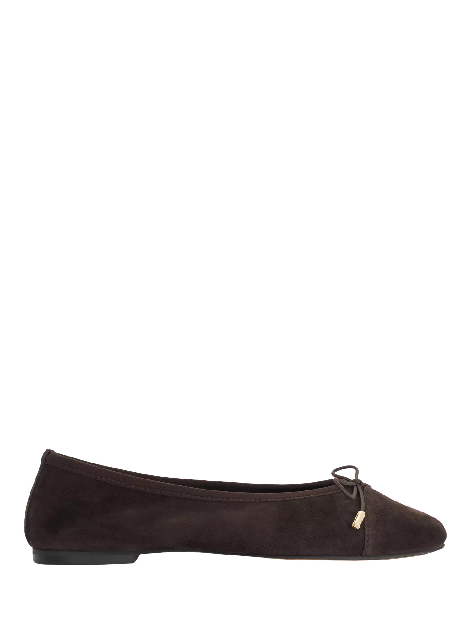 Dune London Haliah Suede Ballet Flats, Brown | John Lewis (UK)