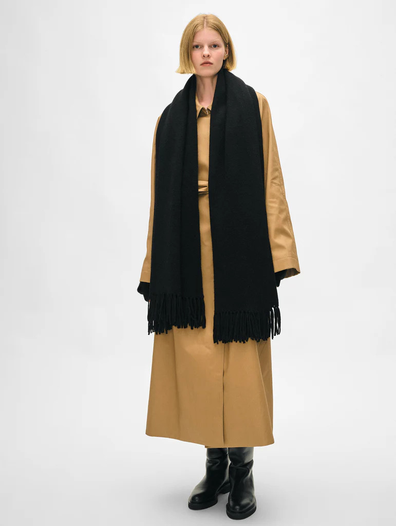 Merino Cashmere Tassel Scarf | White and Warren