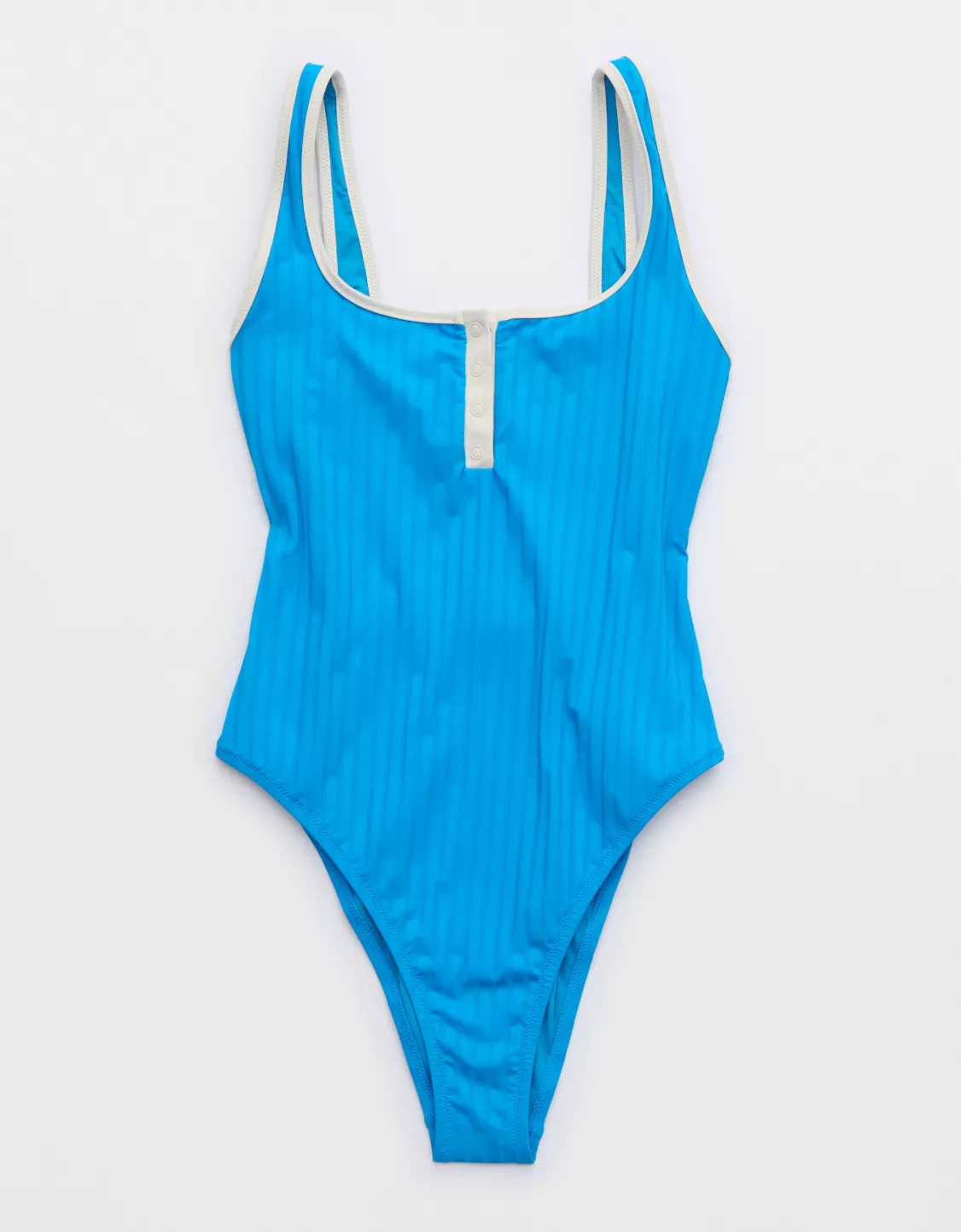 Aerie Wide Rib Henley One Piece Swimsuit | Aerie