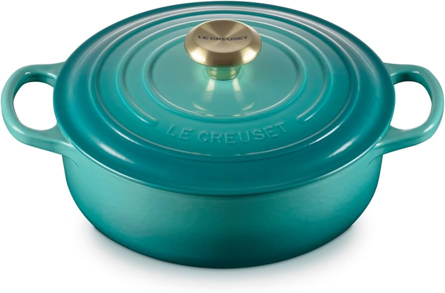 Le Creuset Enameled Cast Iron Round Wide Dutch Oven, 3.5 qt., Riviera | Amazon (US)