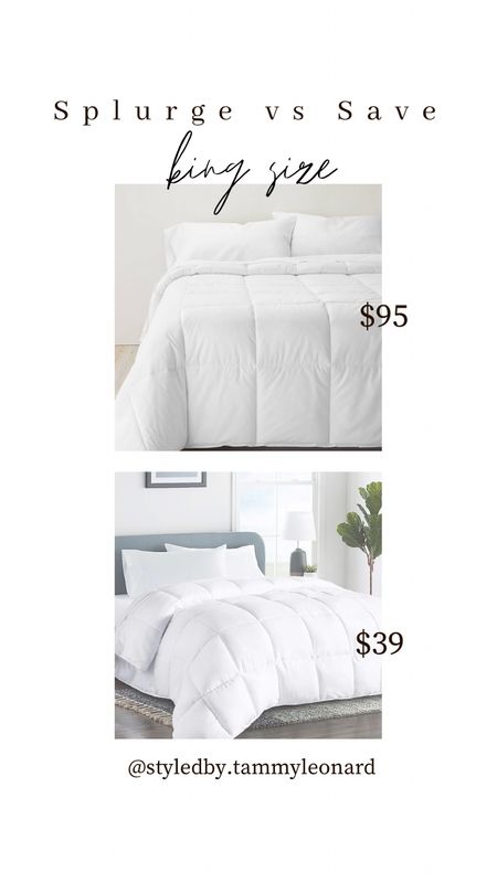 Splurge vs Save Down Alternative king size comforter. I highly recommend a splurge on the Target Casaluna brand it’s currently 20% off and is light and airy, luxurious and perfect for college students and primary bedroom refresh. 

#LTKhome #LTKFind #LTKunder100