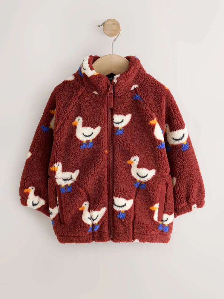 Burgundy Red Duck All Over Print Fleece (3mths-7yrs) | Next US