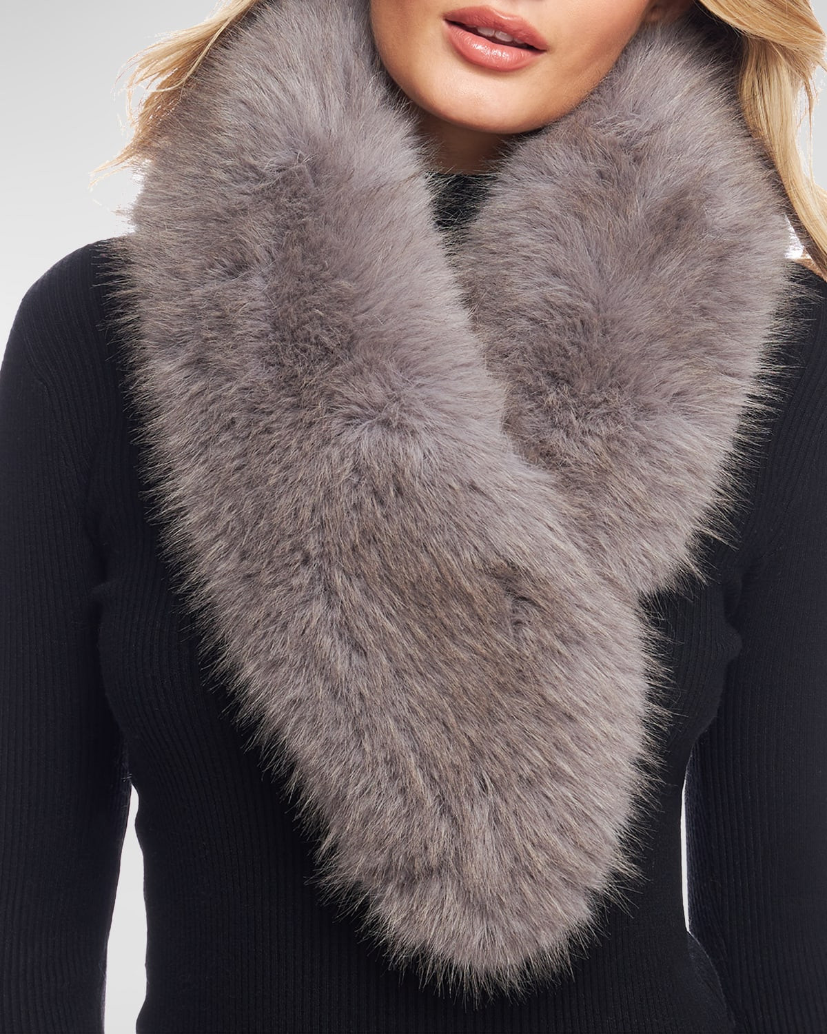 Chateau Faux Fur Clip Scarf | Neiman Marcus