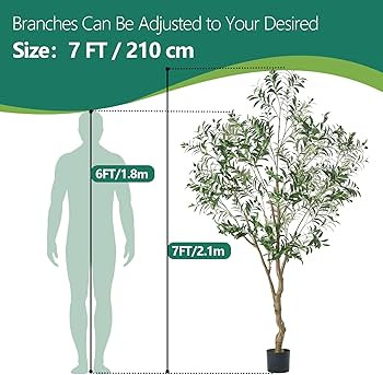 7FT Olive Tree Artificial Plant Decor - Tall Fake Tree for Home Decor Faux Plant Indoor 2000 Leav... | Amazon (US)