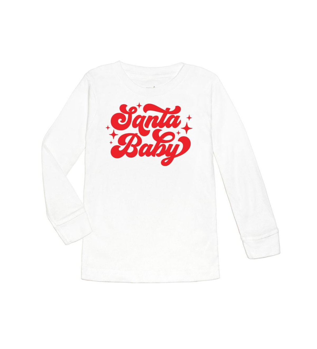 Sweet Wink Little Girls Santa Red Christmas Long Sleeve Shirt - White | Macy's