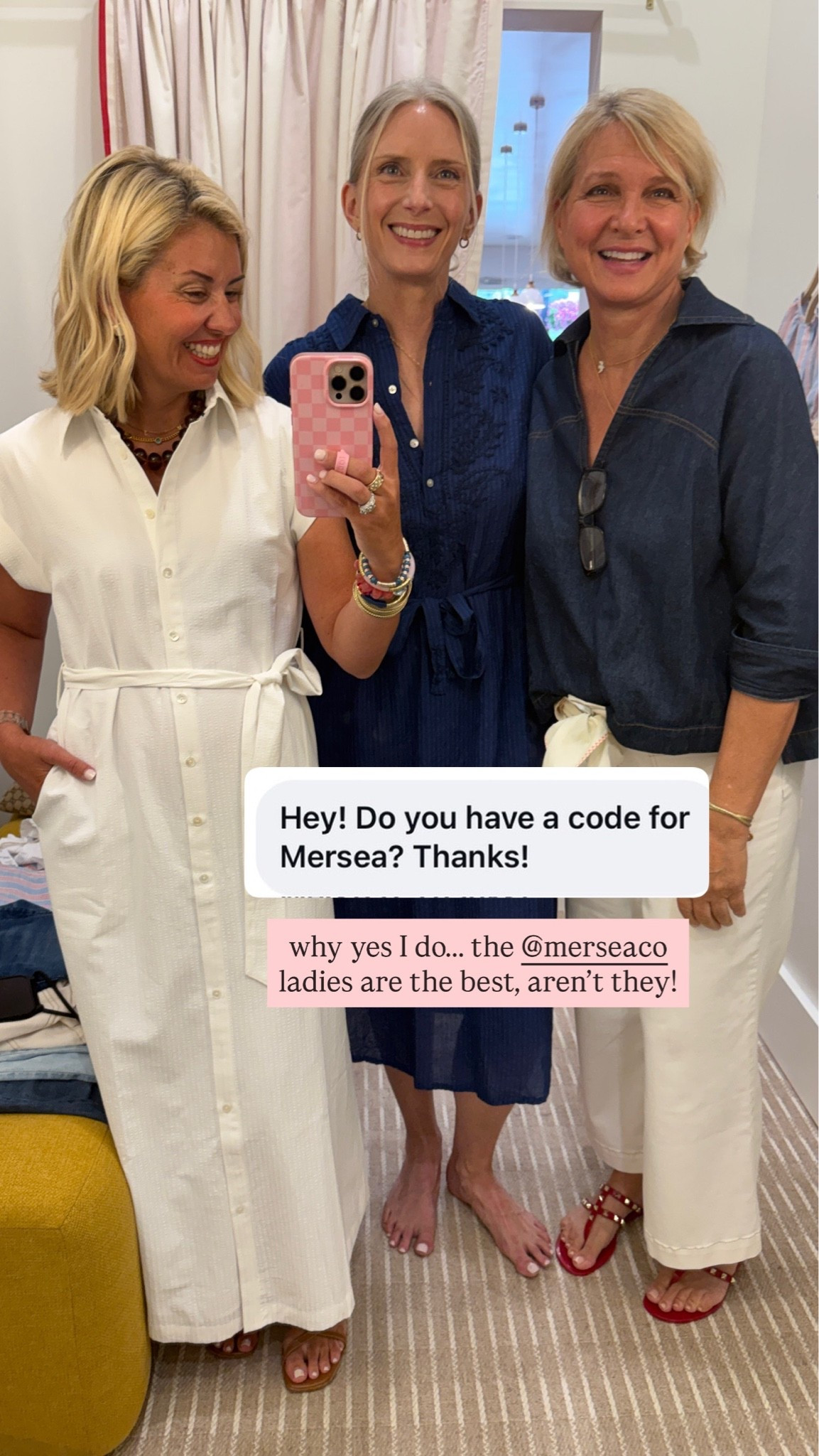 Code Catherine15
The @MERSEA Dream Team right here!! Yall this store opening has been such a huge success! So blessed to have met these ladies over 10 years ago! They are the real deal! I’m in xs dress and 8 sandal. 

 *Use my code Catherine20 at A+B
 *Use code Mixandmatchmadness at Loopy

#LTKdayinmylife #LTKmomlife #LTKTravel