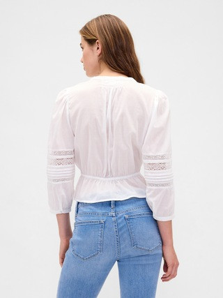 Lace-Trim Voile Top | Gap (US)