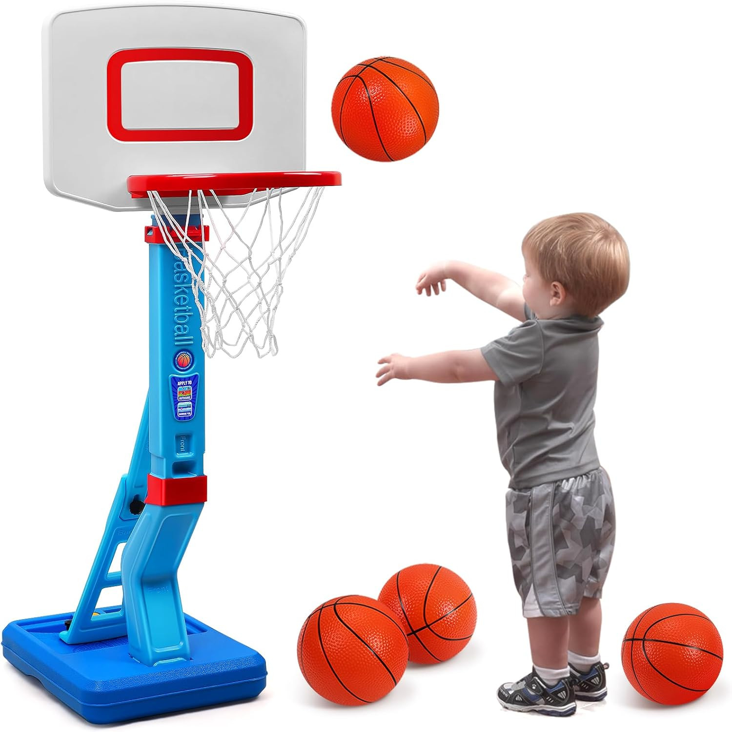 SUPER JOY Toddler Basketball Hoop - Height Adjustable Kids Hoop for Indoor & Outdoor Play - Porta... | Amazon (US)