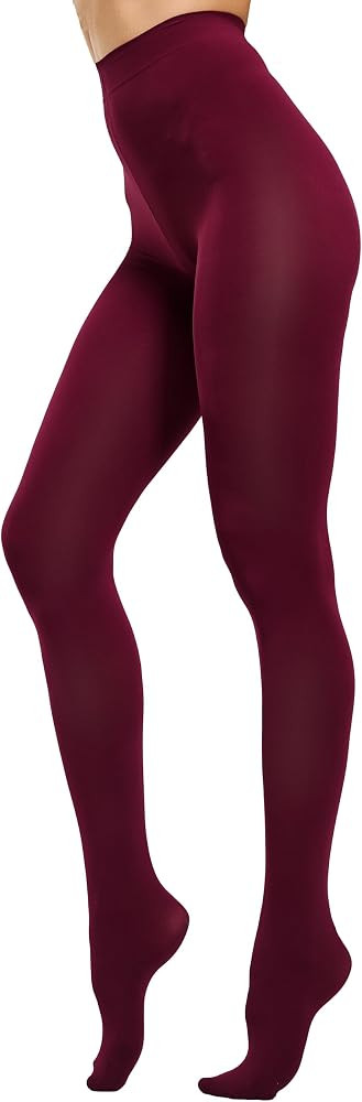 HeyUU Women's 80D Ultra Soft Opaque Tights, High Waist Solid Color Footed Pantyhose with 29 Color... | Amazon (US)